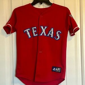 Texas Rangers Authentic Majestic Red Baseball Jersey 2010 World series